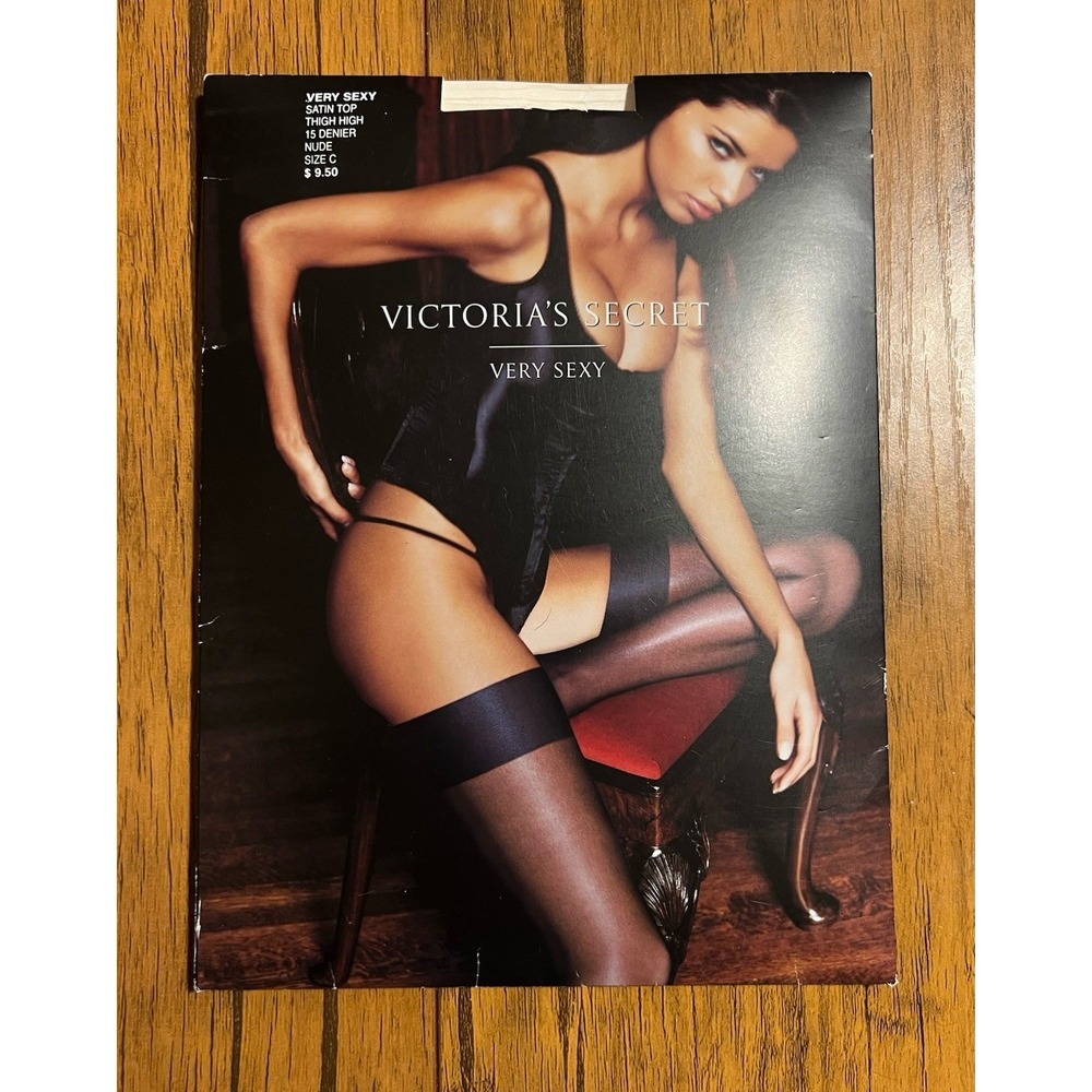Victorias Secret Very Sexy Satin Top Thigh High 15 Denier Nude Color Size C
